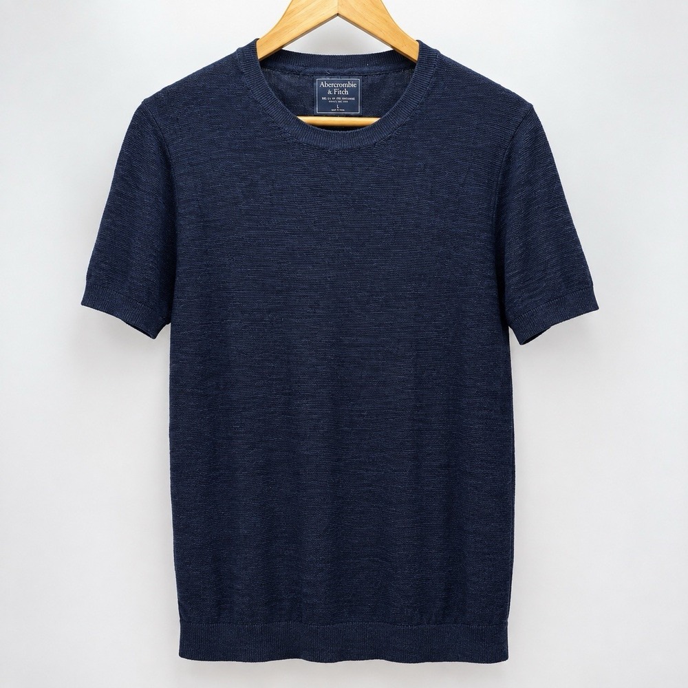 Abercrombie & Fitch Men's Large Navy Blue 100% Pima Cotton Knit T-Shirt